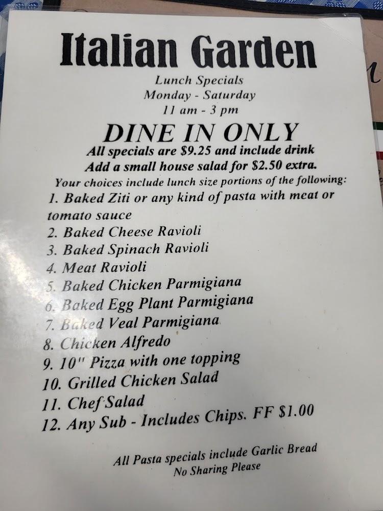 Italian Garden Of Chester Menu image 3